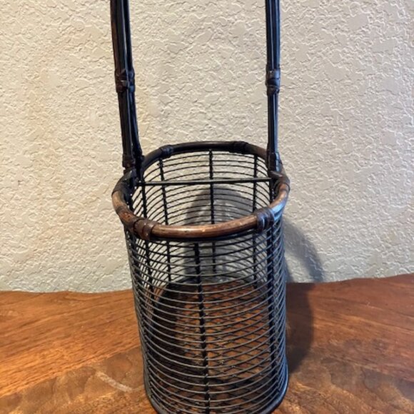 Metal and Wooden Basket/Wine Caddy - Picture 2 of 7